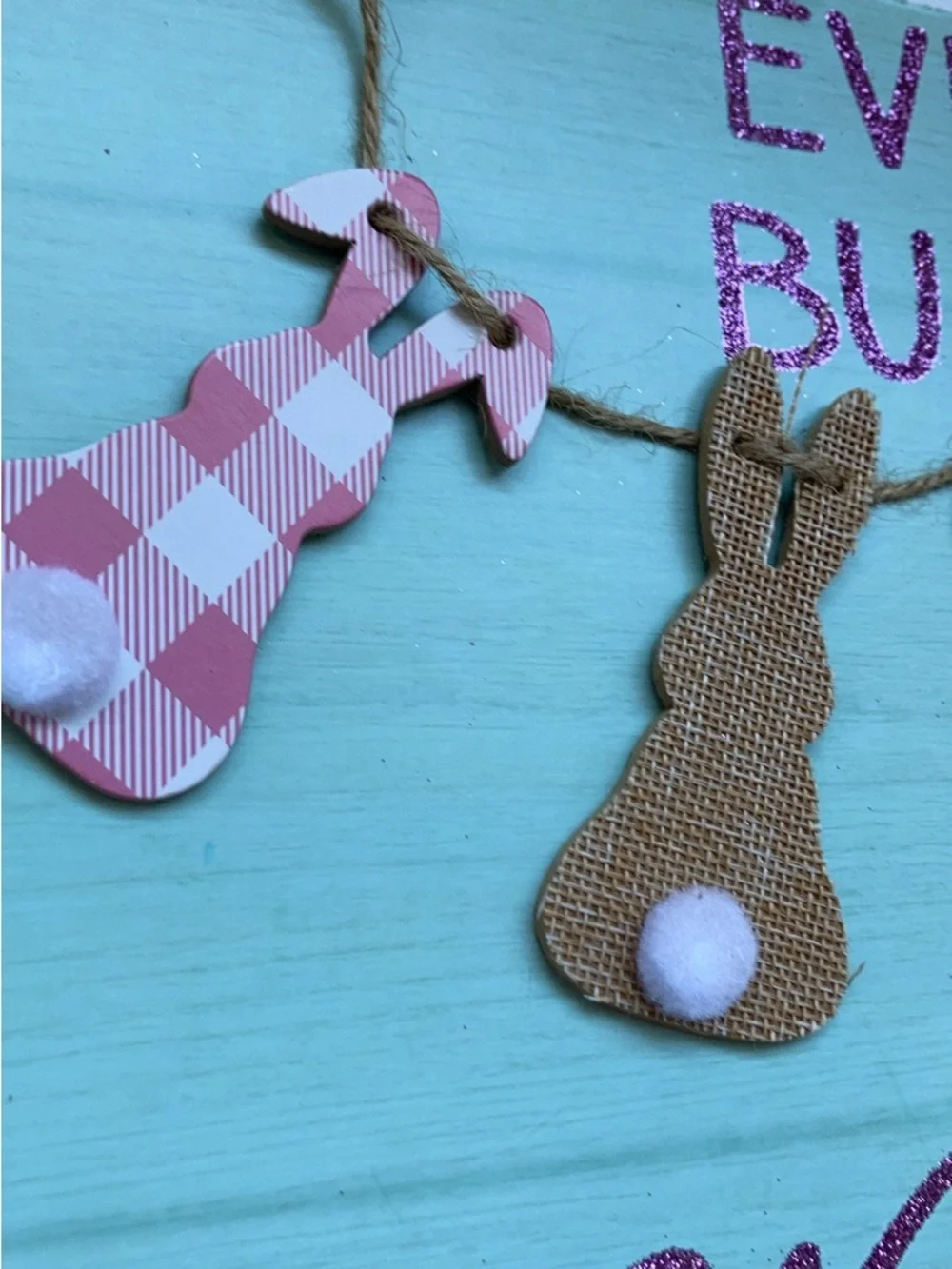 Every bunny welcome Easter spring front door sign decor art NEW 3-d Shabby chic - Picture 5 of 11